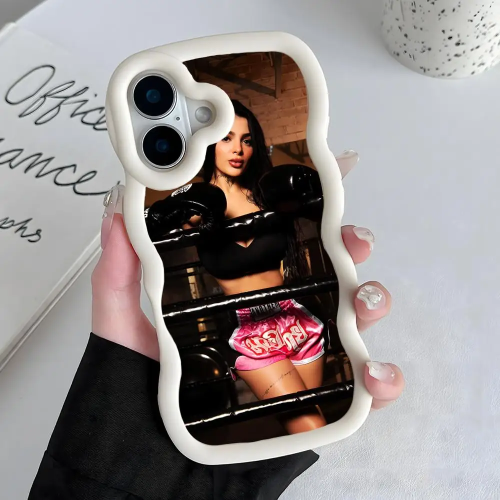 Funda de Teléfono Móvil TPU con Borde Ondulado Karely Ruiz para iPhone 17 16 15 14 13 12 11 Air Pro Max Plus, Carcasa Colorida