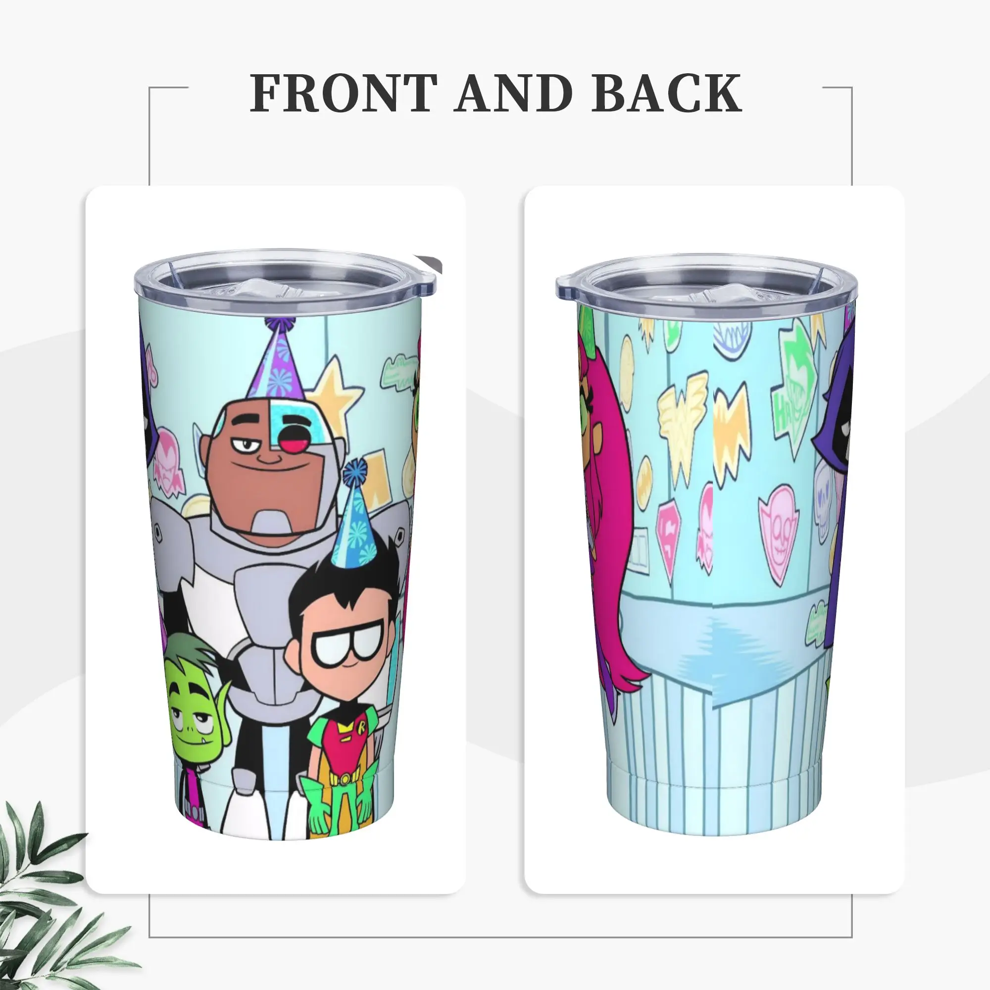Teen Go Cartoon Insulated Tumbler with Straws Lid Anime Vacuum Coffee Mugs Outdoor Travel Spill Proof Cups, 20oz view 2