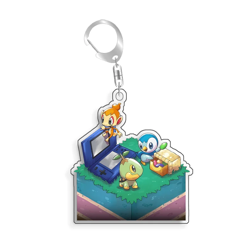 For Pokemon Elf Qikchu Bulbasaur Sobble Litten Mudkip Piplup Acrylic Selfmade Cute Cartoon Anime Keychain Pendant Toy Gift 5cm