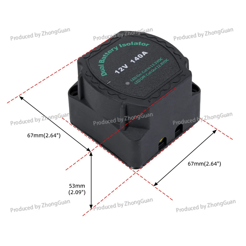 Car Yacht Dual Battery Isolator 12V 140A Intelligent Battery Controller VSR Retrofit Relay