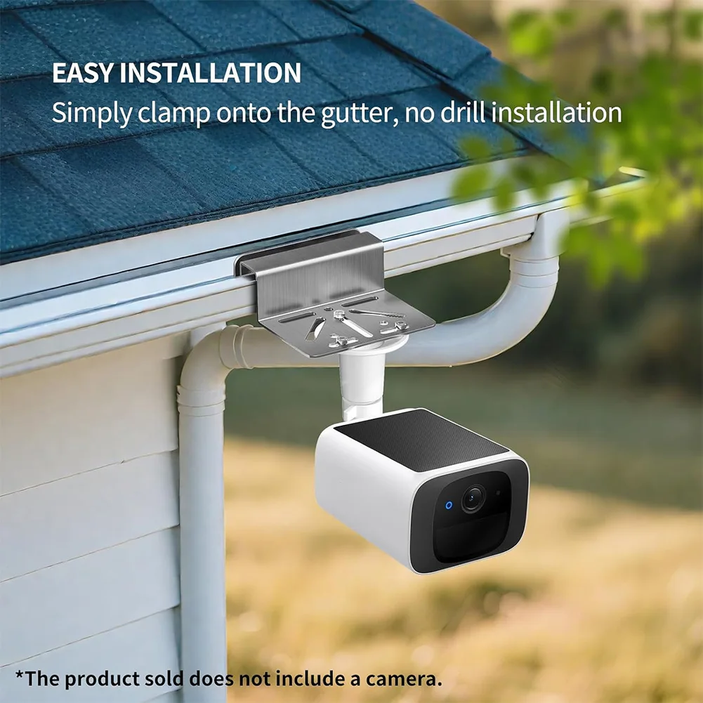 

Кронштейн для уличной камеры безопасности из нержавеющей стали с дренажным желобом, для солнечных камер 360° ° Вращающиеся детали, не требующие сверления