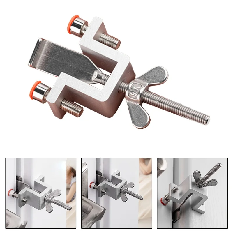 1Pc Portable Door Lock With Double Nut Adjustment Body Hotel Travel Self Defense Door Lock Anti Theft Door Lock Safety Lock image 4