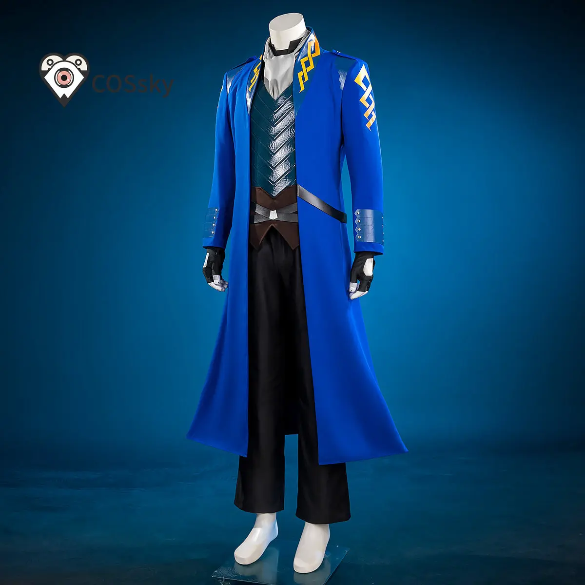 DMC 5 Vergil Full Set Cosplay Costume Outfit Uniform Halloween Carnival Party Christmas Play Role Nelo Angelo Blue cloak vests view 5