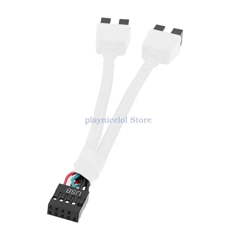 USB 2.0 9Pin Splitter Cable 1 to 2 Extension with Shielding Boosts Data Transfer Speed and Ensures Reliable Connections