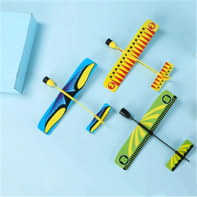 22CM plastic Hand Throw Airplane Rubber Band Ejection Outdoor Launch Glider Plane Gift Interesting Toys For Children Kids Game