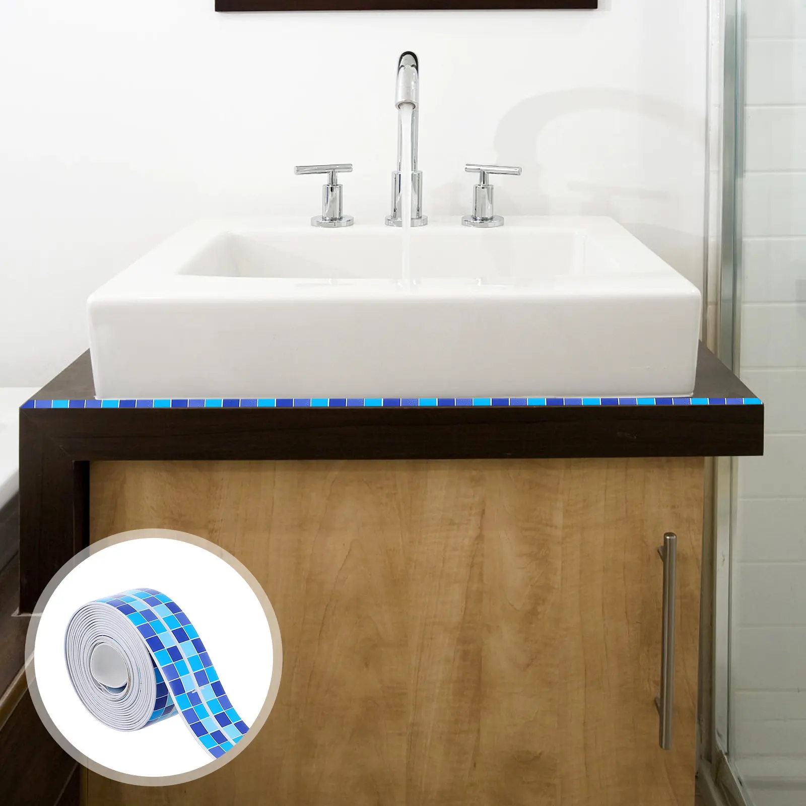 1 Roll Waterproof Bathroom Seam Self-Adhesive Kitchen Sink Seal Tape Flexible Strong Paste No Residue Easy Use