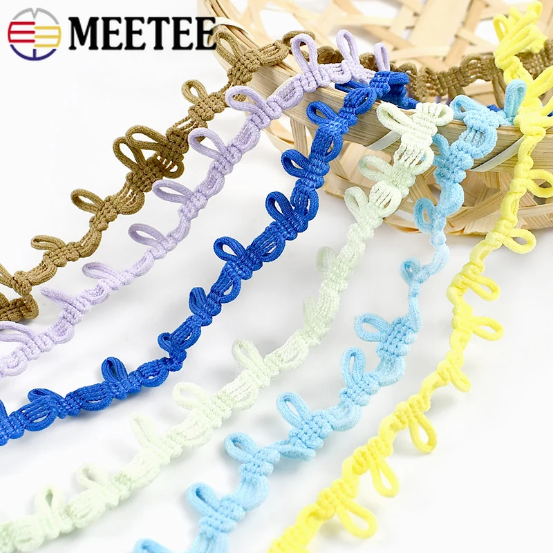 

5/10/20M Meetee 14mm Elastic Lace Ribbon Button Loops Clothes Rubber Bands Laces Trimming DIY Handmade Sewing Crafts Accessories