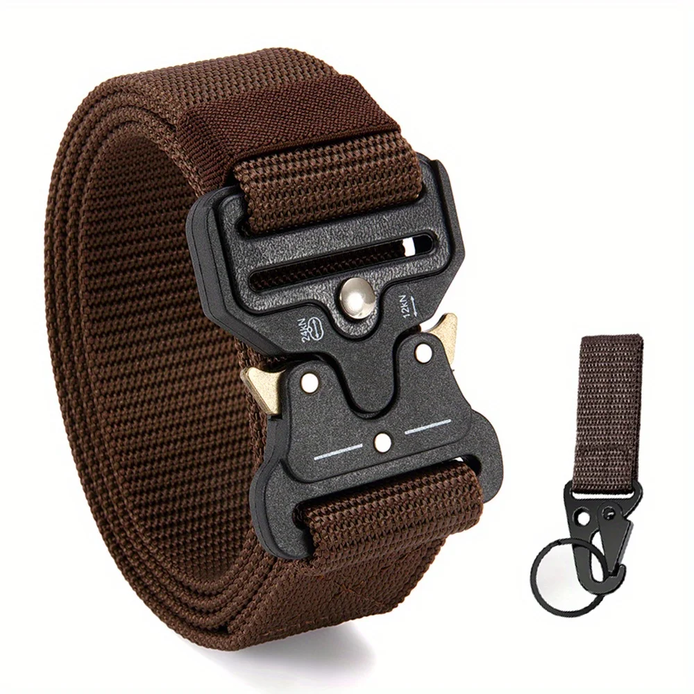 حزام تكتيكي للرجال من YOORAN سريع الإصدار - حزام نايلون عالي التحمل لـ EDC وصالة الألعاب الرياضية والمشي لمسافات طويلة |   هدية للرجال