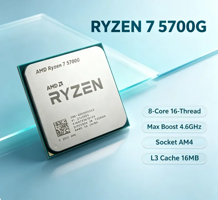 Brand New AMD Ryzen 7 5700G Processor R7 5700G 8 Core 16 Thread 4.6GHz 16MB L3 Cache Socket AM4 CPU Without Package