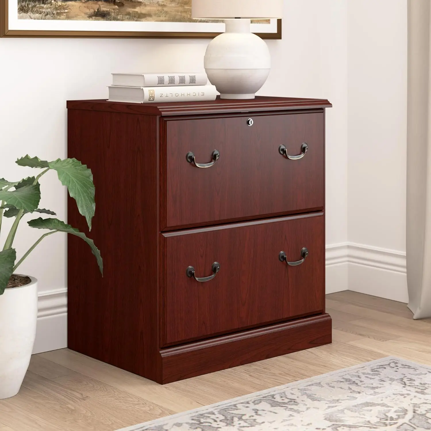 kathy ireland Home by  Bennington 2 Drawer Lateral File Cabinet, Harvest Cherry (WC65554-03)