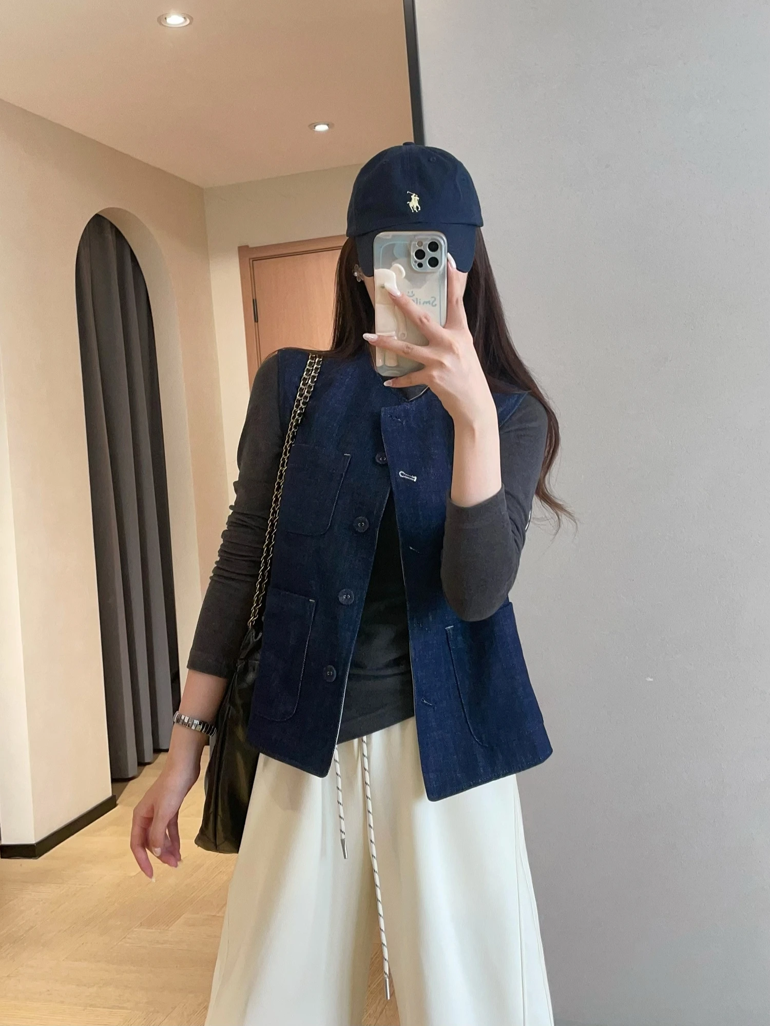 

Жилет WTHEONE Sli из денима, хлопка и льна, винтажный, женский, осенний 2025, модный, многослойный, двусторонний, с эффектом потертости