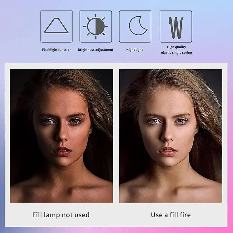 الهاتف المحمول LED Selfie Ring Light المحمولة البسيطة دائم العملي ثلاثة توقف يعتم دائرة التصوير الفوتوغرافي كليب ملء الضوء