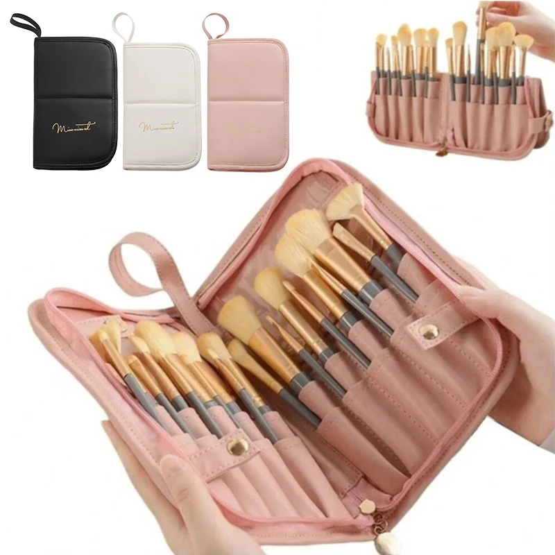 【Make-up-Pinsel-Etui, Make-up-Pinselhalter, wasserdichte Kosmetiktasche für unterwegs, aufstellbarer, faltbarer Make-up-Becher mit Reißverschluss, Make-up-Pinsel-Tasche】