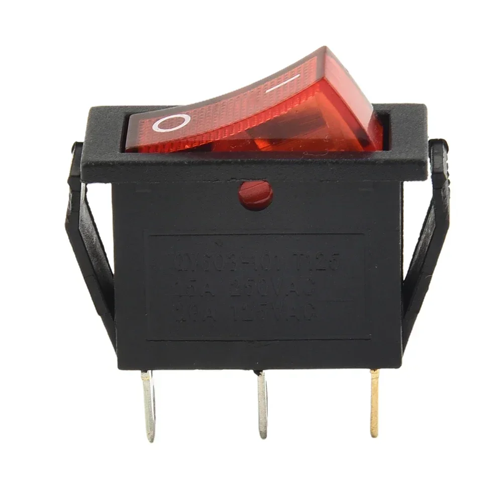 Tools Red With Light On-Off 3pin High Quality ON-OFF 3Pin Plastic 15A 250V Easily Installed With Push-In Terminals