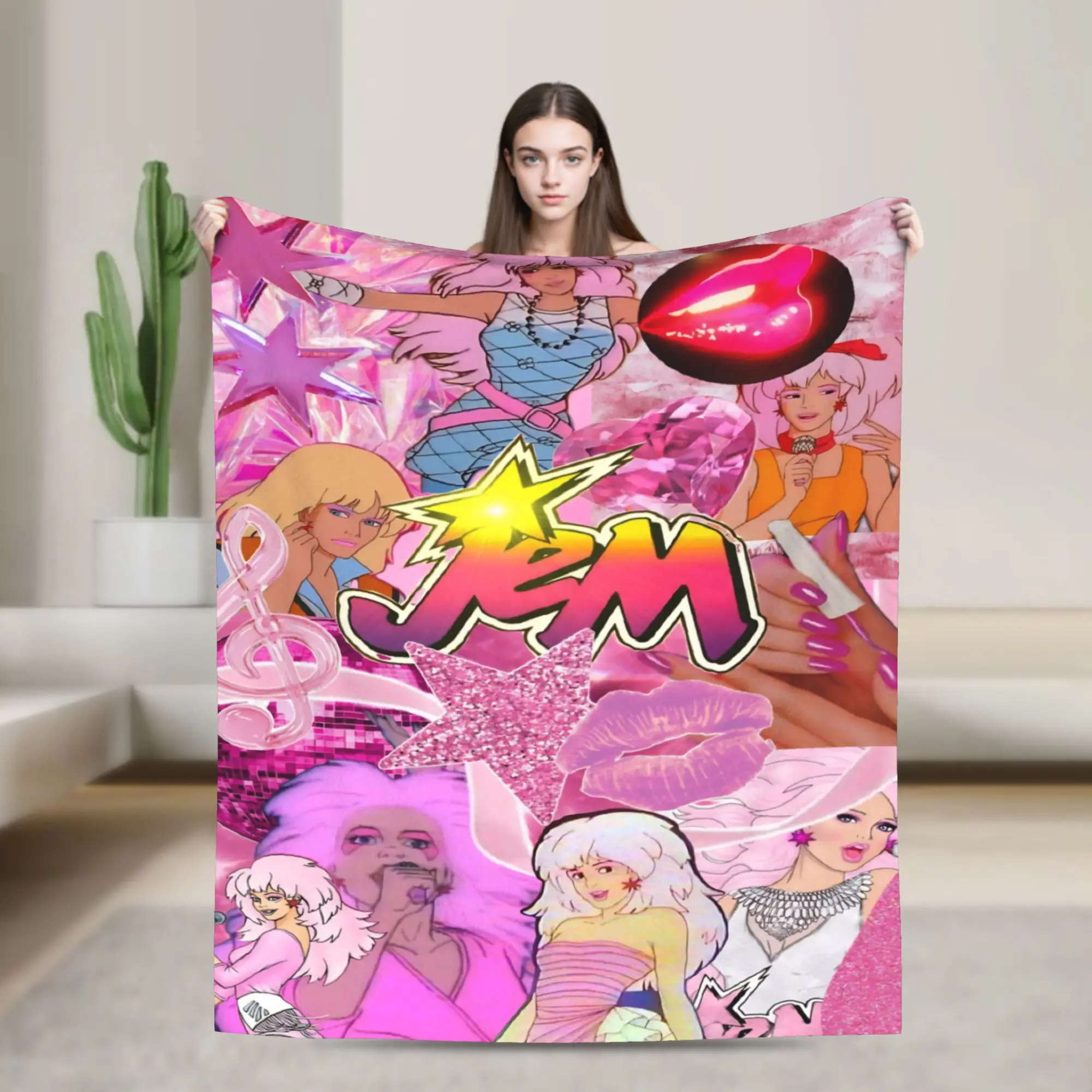 Jem And The Holograms Blanket Flannel  Relax Lightweight Thin Throw Blanket for Bed Quilt