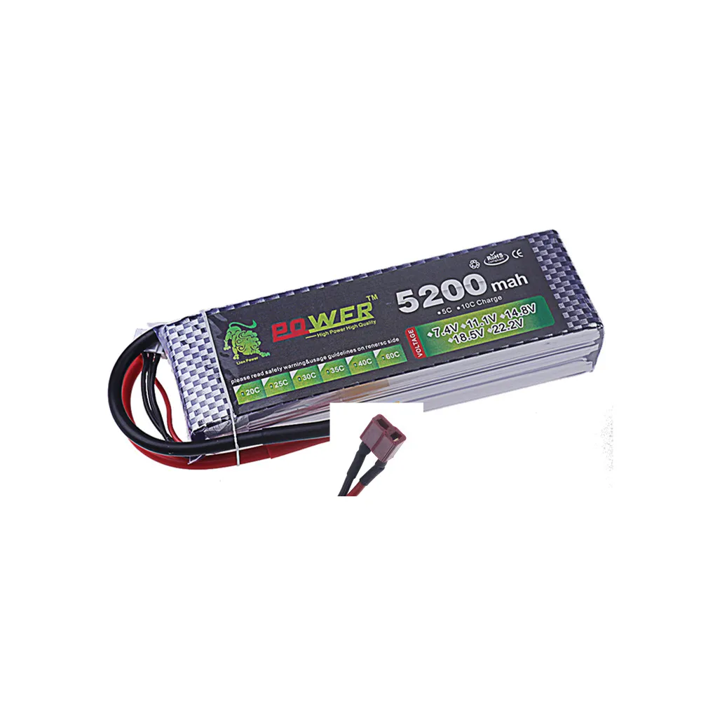 2 S/3 S/4 S/6 S 7.4 v 11.1 v 14.8 v 22.2 v 5200 mah Lipo Batterij 60C Voor RC Speelgoed Auto Vrachtwagen Boten Drone Helikopter Onderdelen Met XT60 T Deans - afbeelding 1