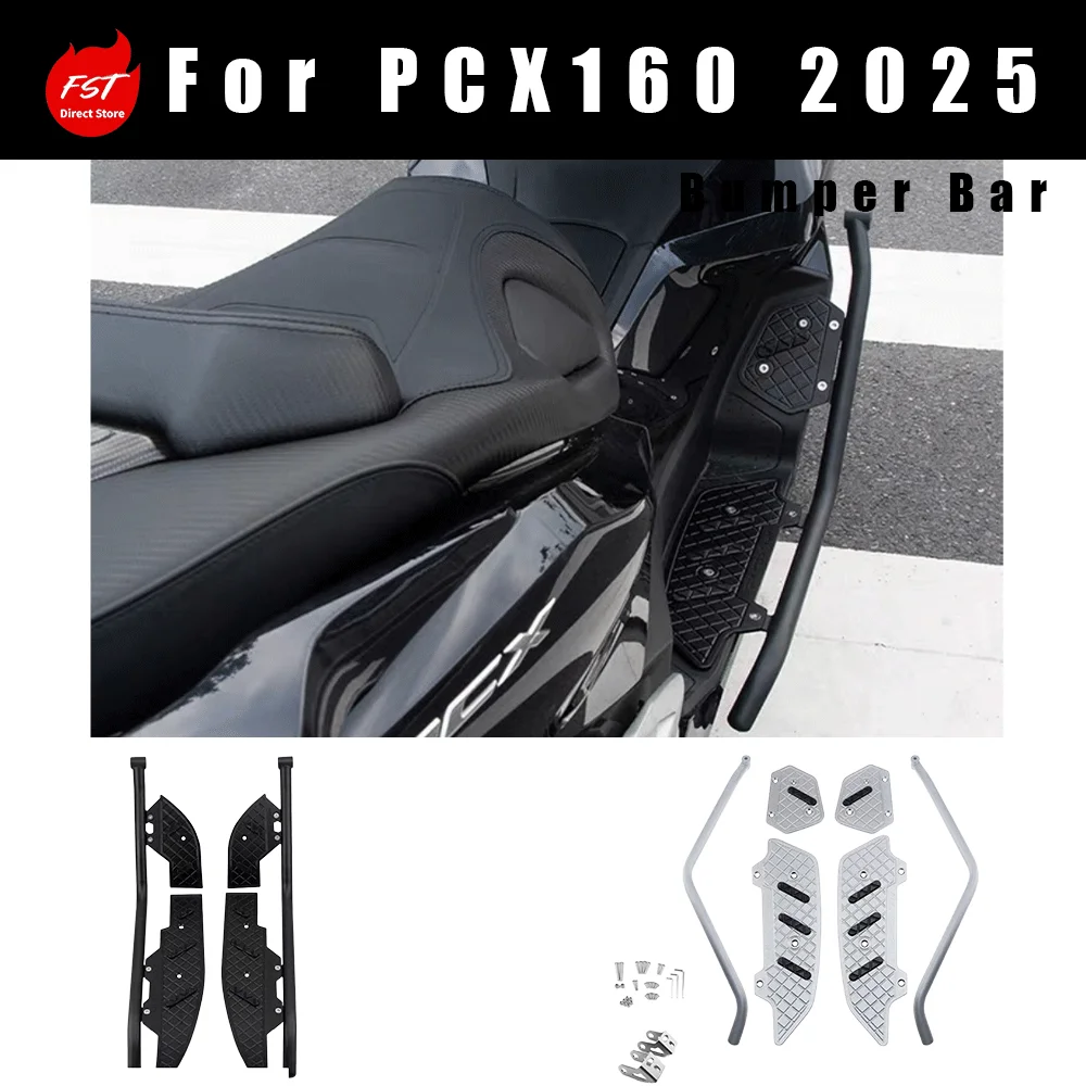 Integrated Stainless Steel Crash Bar & Aluminum Foot Pegs Modification Kit for 2025  PCX160