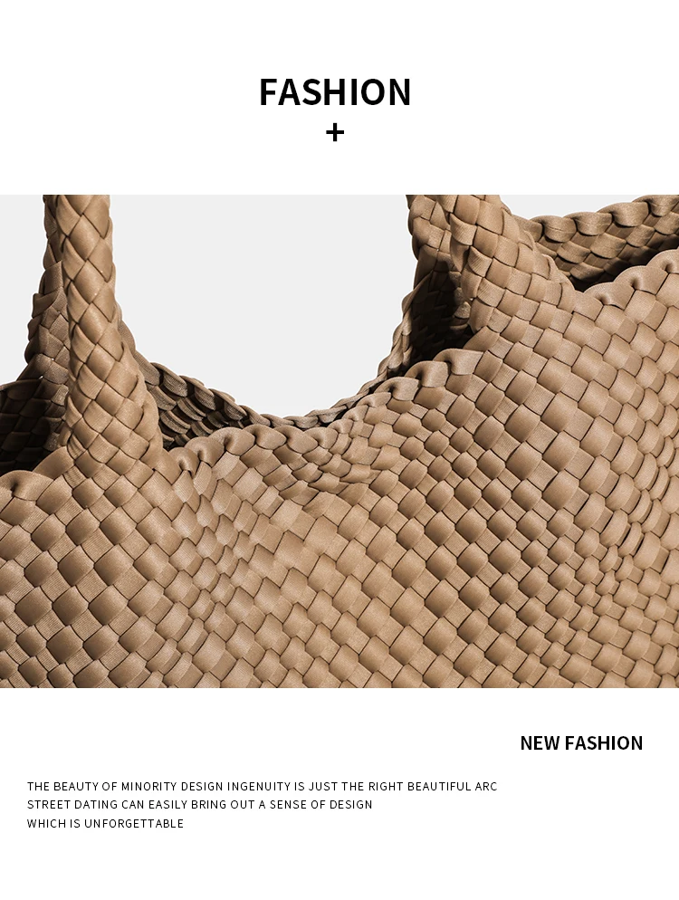 Hochwertige Handgewebte Nylon-Schultertasche mit Großer Kapazität für Damen, Hochwertiges Design, Luxuriöse Verarbeitung, Modische Damenhandtasche – Detail 9