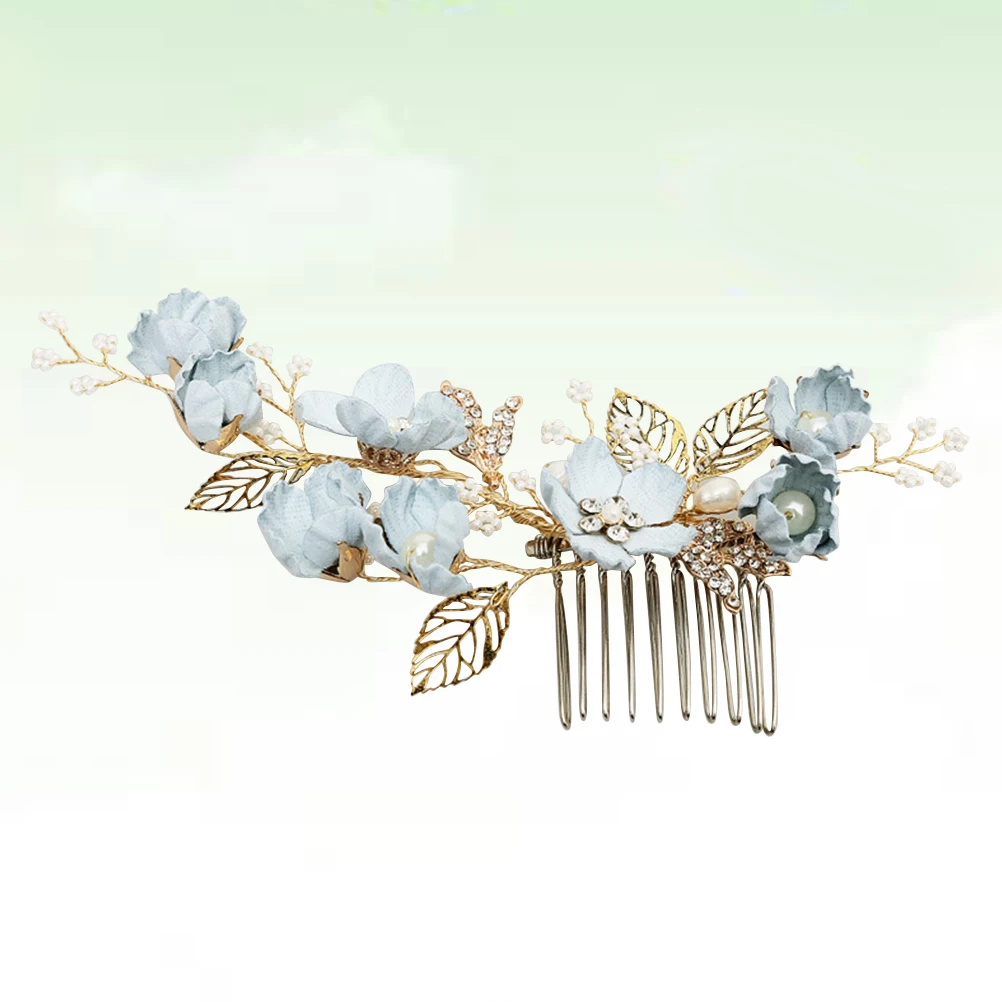 

Elegant Blue Comb Bride Hair Clip Durable Wedding Party Accessories Crystal Bridal Hair Accessories Design Hairstyle Charm Gift