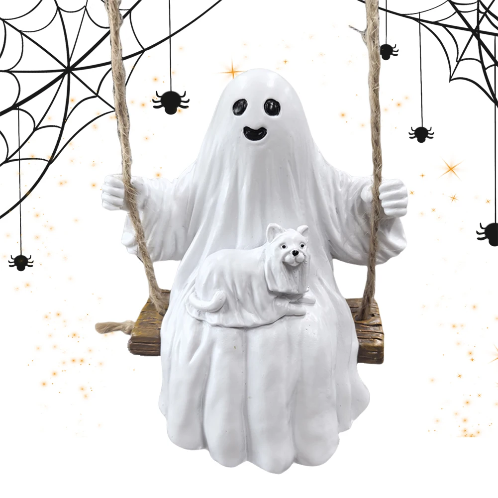 

Halloween Ghost Dog Swing Pendant Creative Hanging Swinging Ghost Dog Decor Handmade Swinging Ghost Dog Figurine Home Decoration