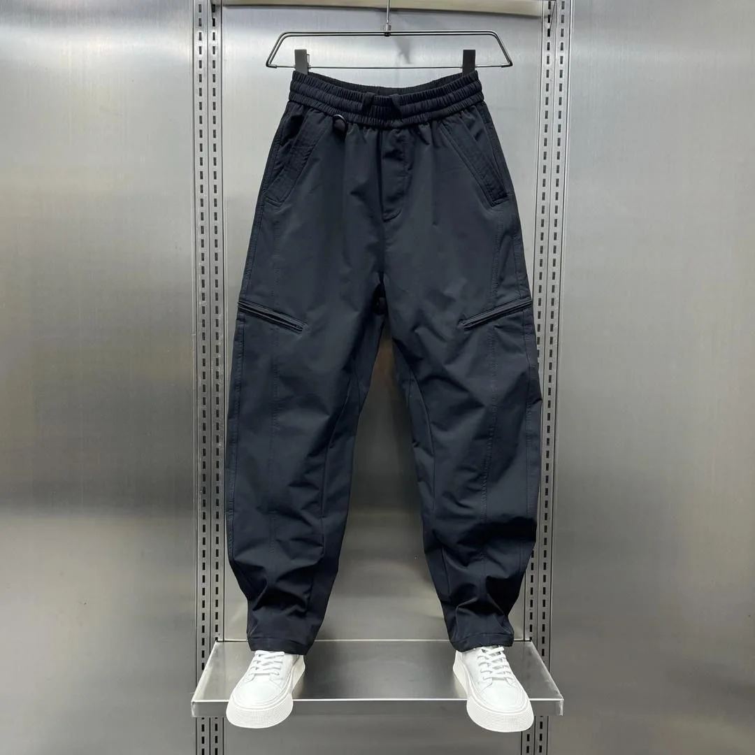 2026 Spring and Autumn Zipper Scimitar Tooling Pants Men's Loose Straight Harlan Pants Outdoor Versatile Casual Pants