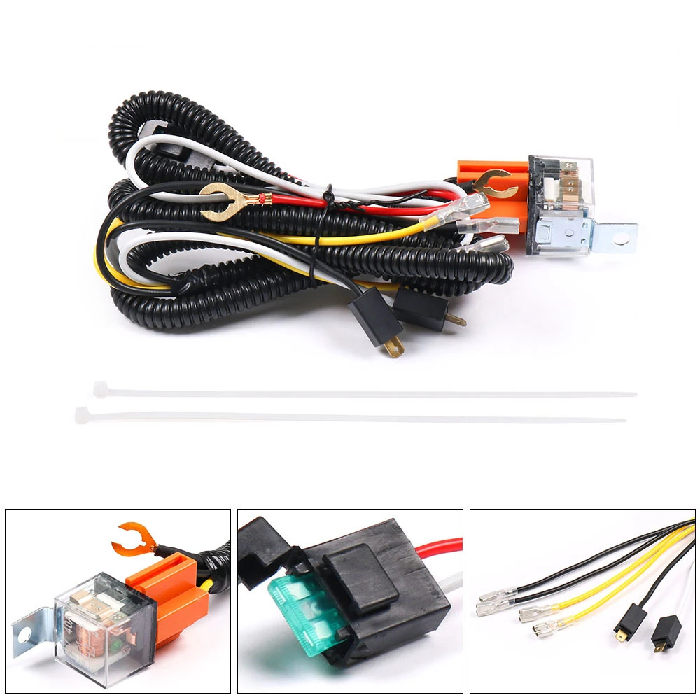 12V Car Horn Wiring Harness Relay Kit Modified Accessories For Car Truck Grille Installation Explosion Sound Horn