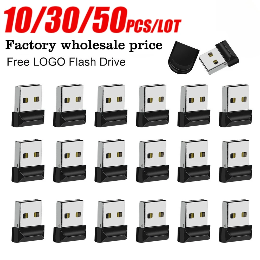 แฟลชไดรฟ์ USB 2.0 โลหะ 10/30/50 ชิ้น ความจุ 32GB 16GB 8GB 4GB  พร้อมสลักโลโก้ สำหรับเป็นของขวัญงานแต่งงาน