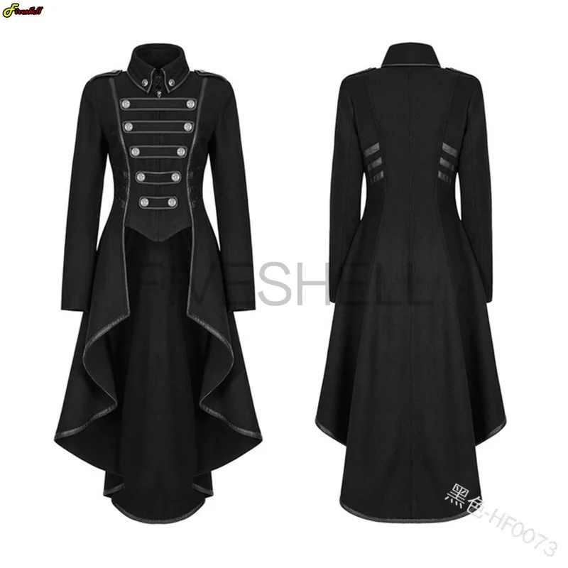 Women Cosplay Vintage Steampunk Long Coat Gothic Overcoat Ladies Retro Jacket Luxury Brand Dovetail Veste Femme Chaquetas Mujer