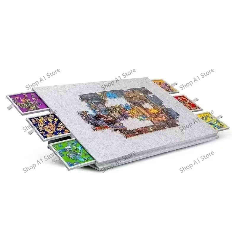 2000-Piece Puzzle Workbench for Adults Universal Puzzle Mat with Felt Base Storage Tool
