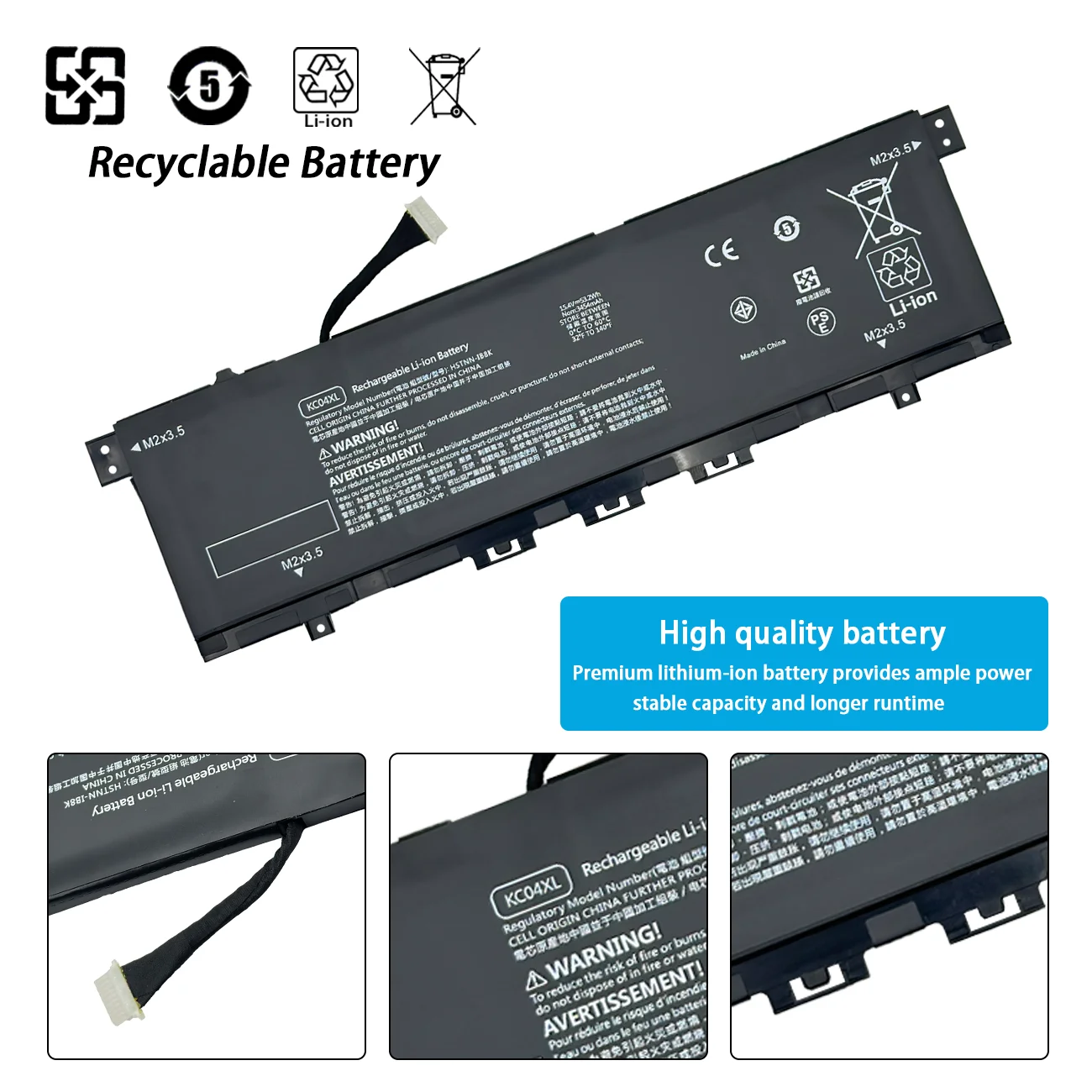 New KC04XL Battery For HP Envy X360 13-AG 13M-AQ 13-AH 13-AQ0010TU 13-AH0010TX HSTNN-DB8P HSTNN-IB8K L08544-1C1 L08496-855