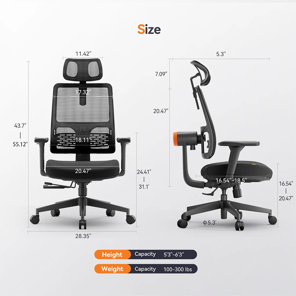 NEWTRAL-silla ergonómica MAGICH002, soporte de espalda inferior adaptable, reposacabezas ajustable, asiento reclinable con reposabrazos 4D, 160-195CM