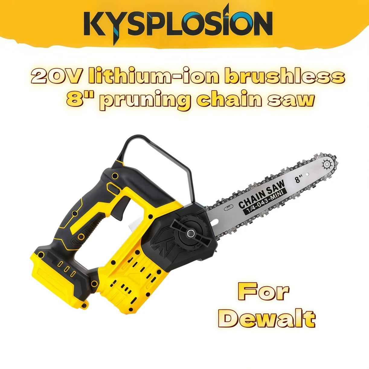 

For 20V Dewalt Battery ﻿Pin Electric Goddess 8in Brushless ﻿Electric Chain Saw Cordless Woodwork Cutting Garden Pruning Saw