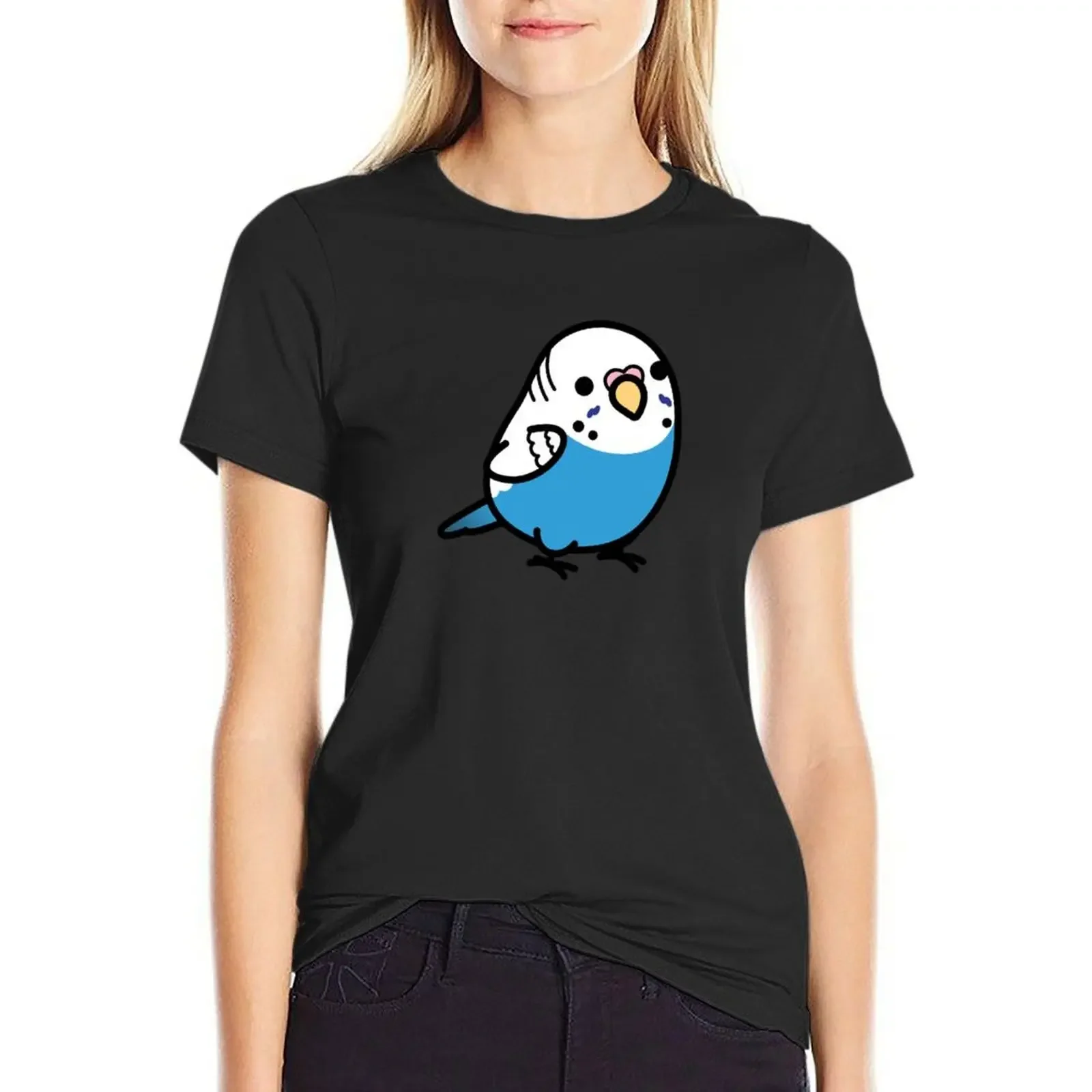 

Chubby Blue Budgie - Female T-Shirt blacks tops customs quick drying black t shirts for Women