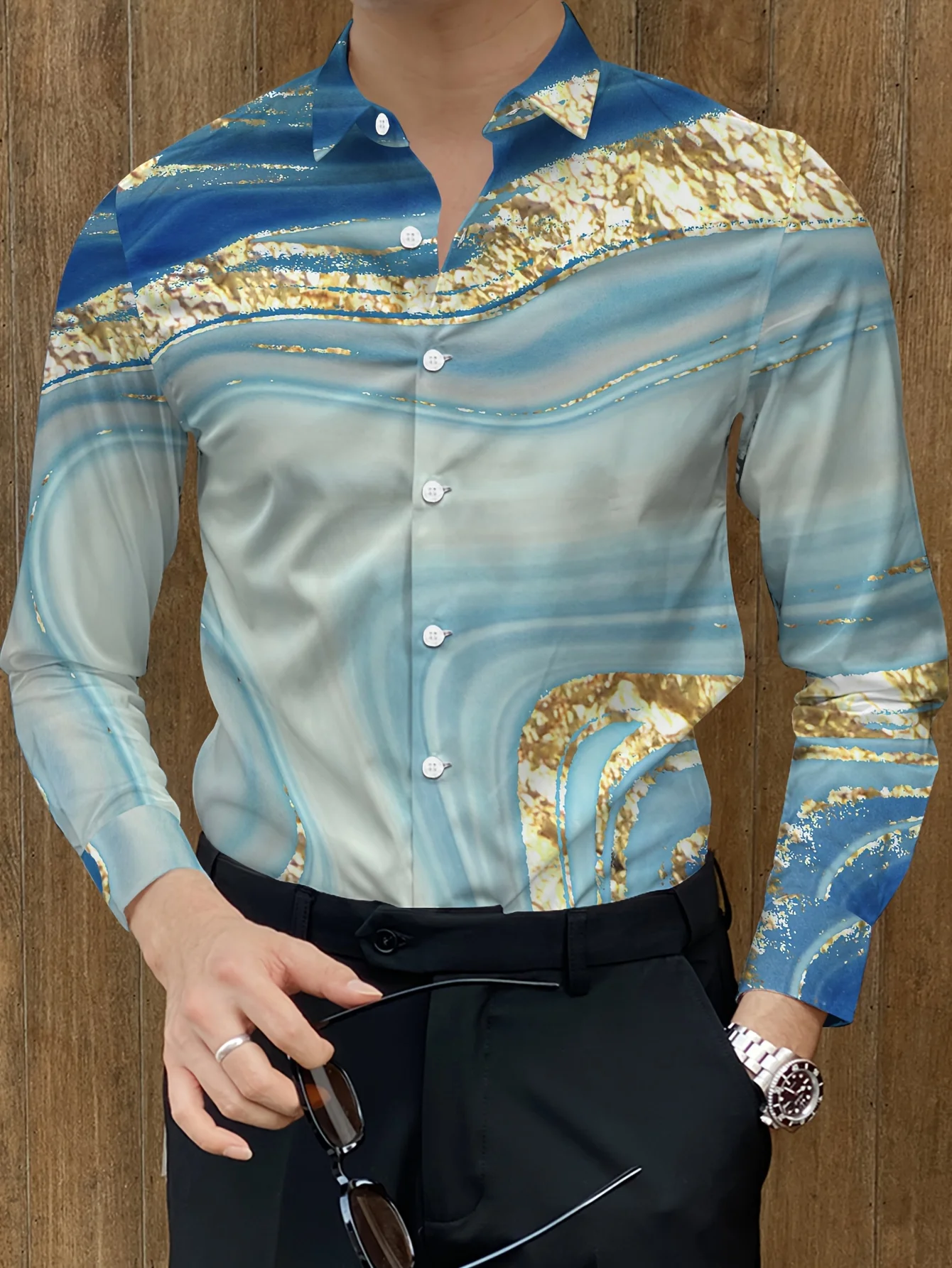 

Men's spring and autumn casual long-sleeved shirts, handsome, fashionable and versatile new tops，