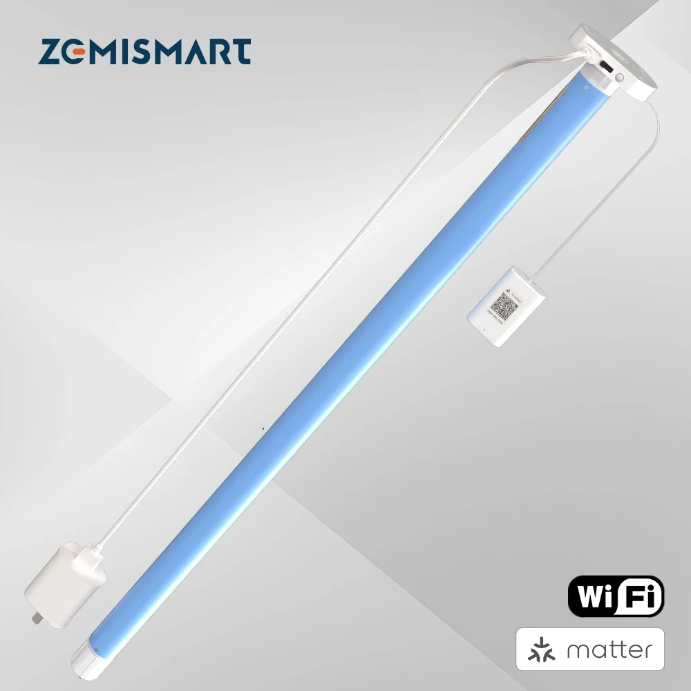 

Zemismart Matter Over Wi-Fi Plug-In Smart Roller Shade Blinds Motor для трубки Homekit 17 25 28 мм Google Home Smartthings Control