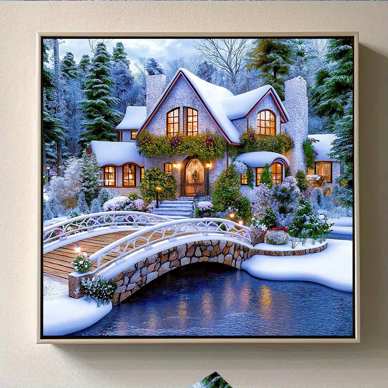 

Snow Scene Scenery 500PCS/1024 PCS Jigsaw Puzzles Challenging Family Activity Game DIY Puzzle for Bedroom Home Decor Frameless