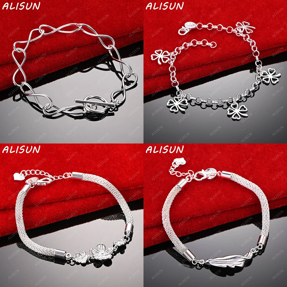 

ALISUN 925 Sterling Silver Design Bracelet For Women Men Fashion Jewelry Charm Grace Noble Wedding Accessories