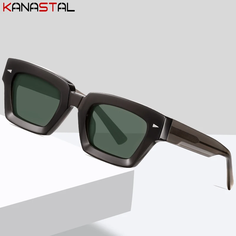 

Men Polarized Sunglasses Women UV400 Sun Glasses Acetate Fibre Thick Eyeglasses Frame Fishing Camping Anti Glare Shade Eyewear