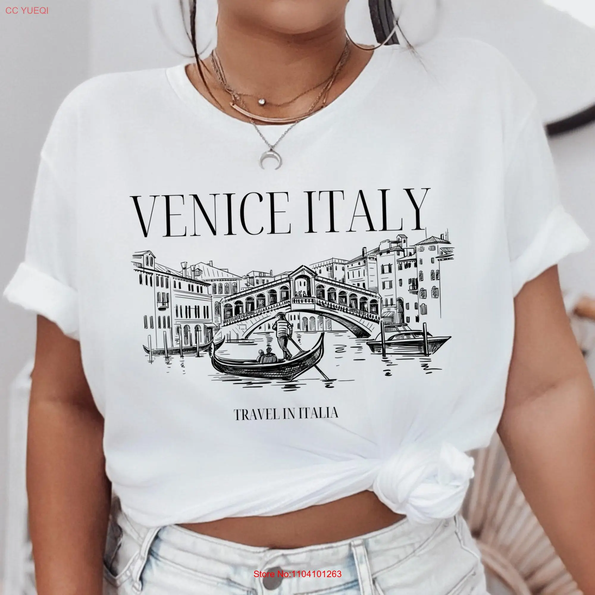 Venice T Shirt Italy Rome Comfy Womens Travel Italia Crewneck Love Italian Venezia long or short sleeves