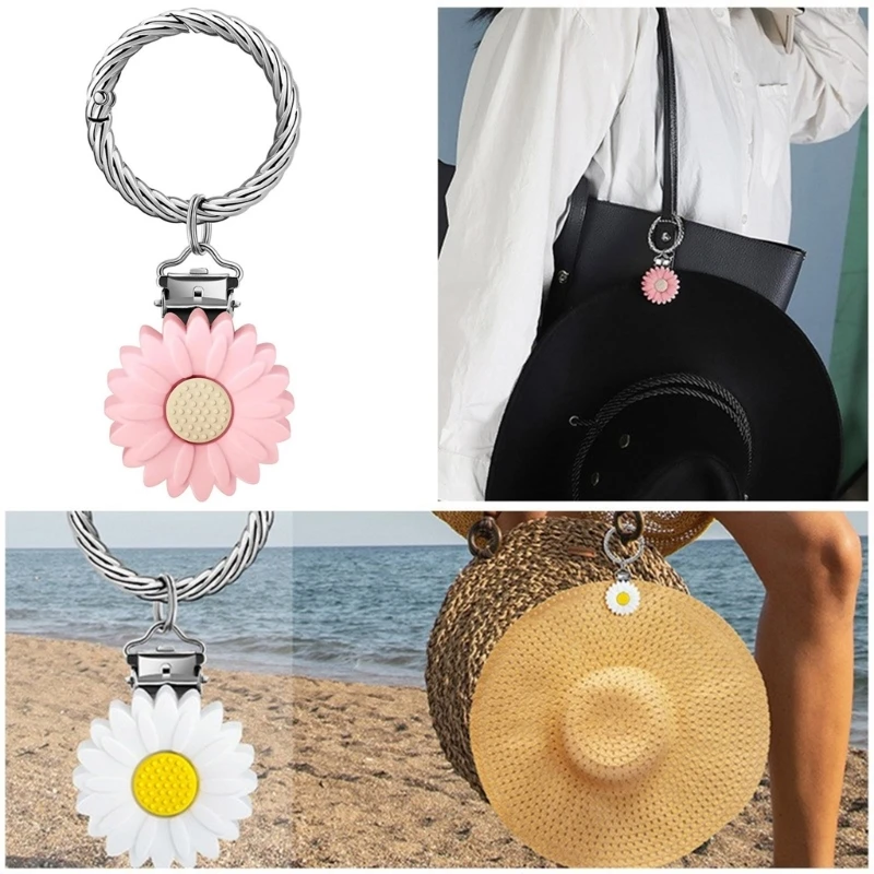 YQ Practical Hat Clip Accessory Compact Daisy Travel Hat Clip Silicone Hat Holder for Keeping Hat with Luggage