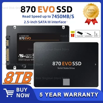 2024 New SSD 870 EVO 8TB 4TB 2TB 1TB Internal Solid State Drives Hard Disk SATA 3.0 MLC 2.5 Inches for Laptop Desktop PC PS4 PS5