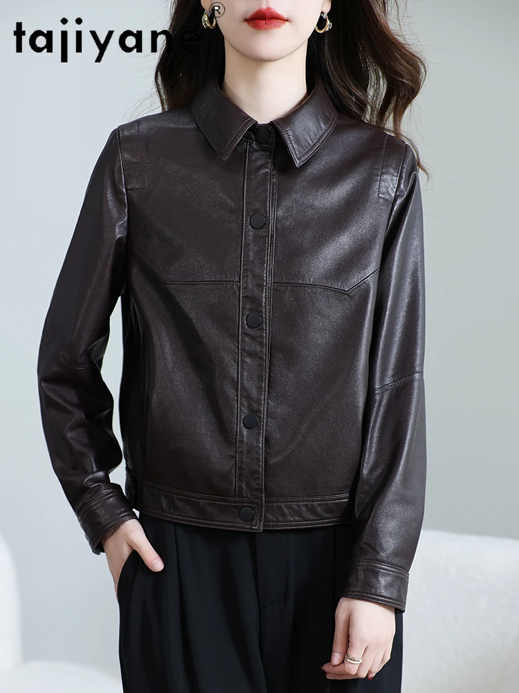TAJIYANE 100% Real Leather Jacket Woman Luxury Top-Grain Sheepskin Coat Short Genuine Leather Jackets 2025 Autumn Women Clothes