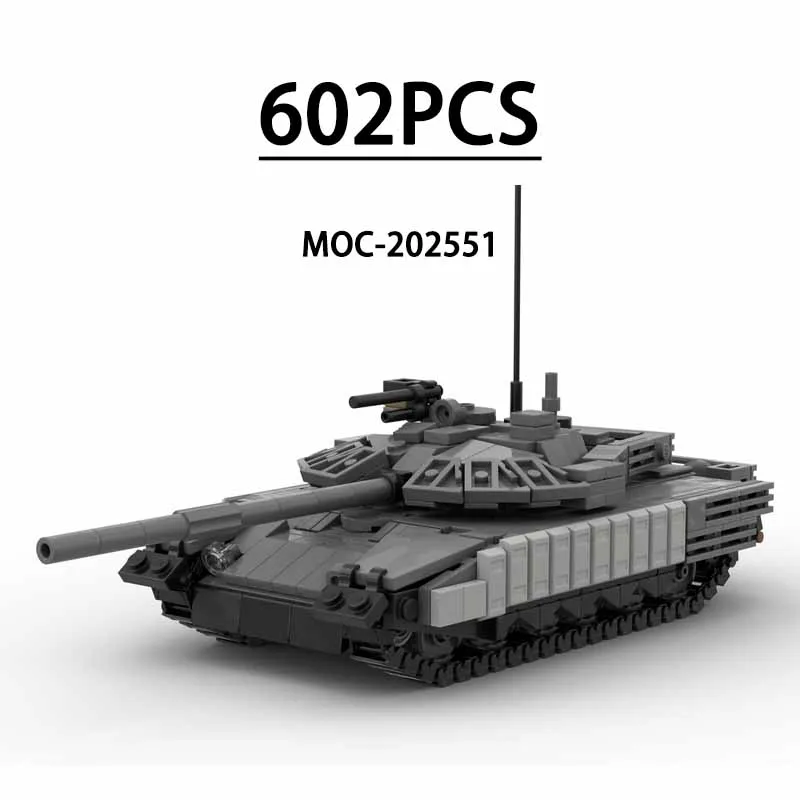 moc-202551-tank-war-machine-t-80bvm-gun-carriage-602-pieces-tank-assembly-blocks-educational-toys-for-kids-birthday-gifts