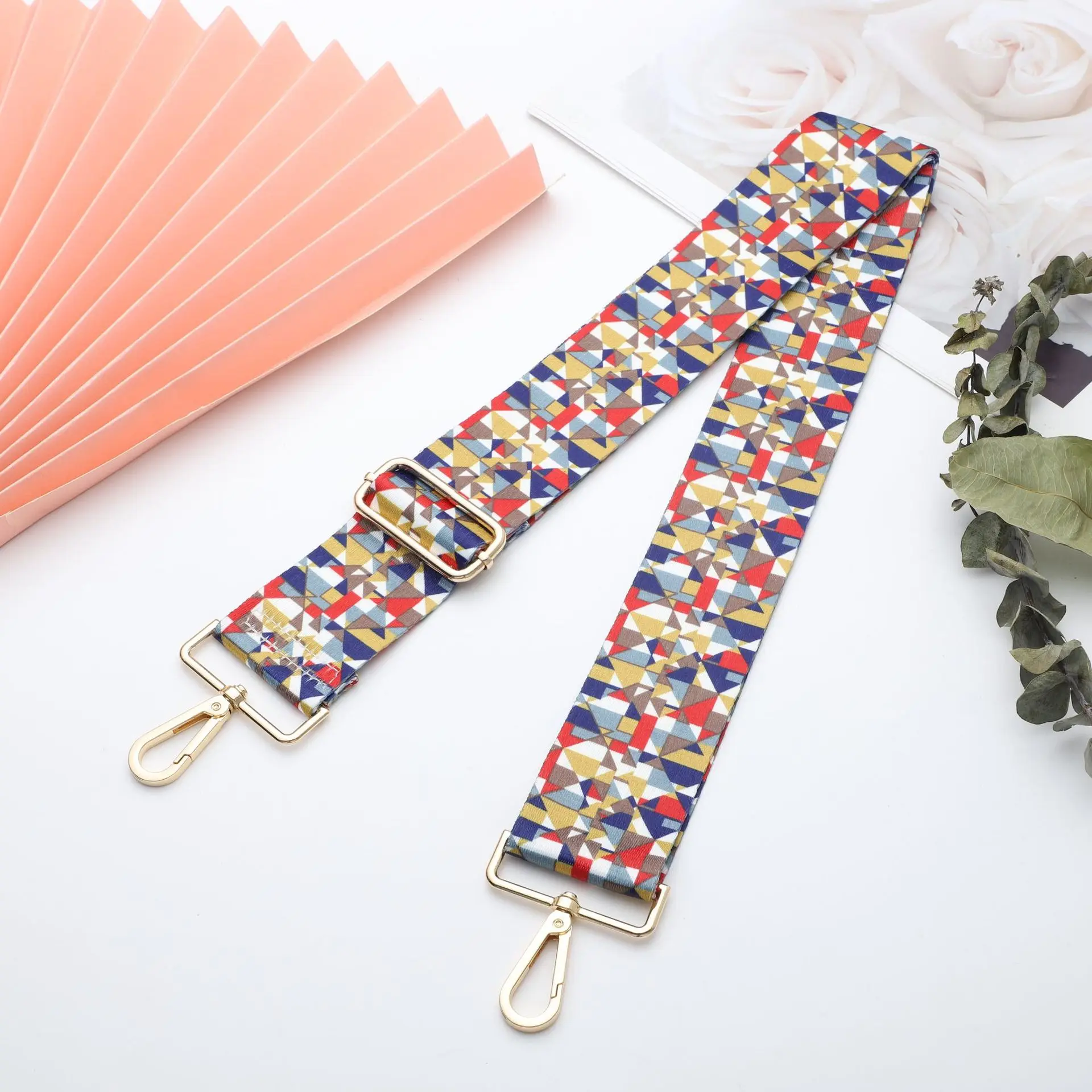 New Colorful Striped Shoulder Bag Strap for Women Adjustable 5cm Nylon Handbag Strap Accessories