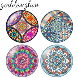 Beauty Fashion Patterns Flowers Bohemian 10pcs 12mm/18mm/20mm/25mm Round Photo glass cabochon demo flat back Making findings