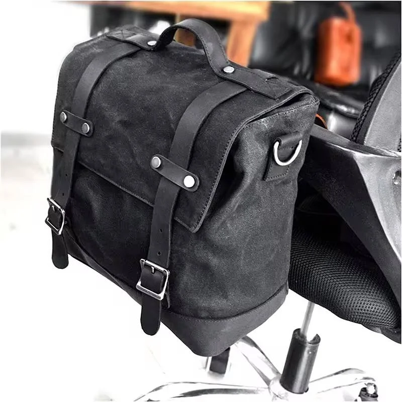 

Motorcycle Side Hanging Retro Side Pack Bag Motorcycle Brigade Box Locomotive Saddle Bag Waterproof