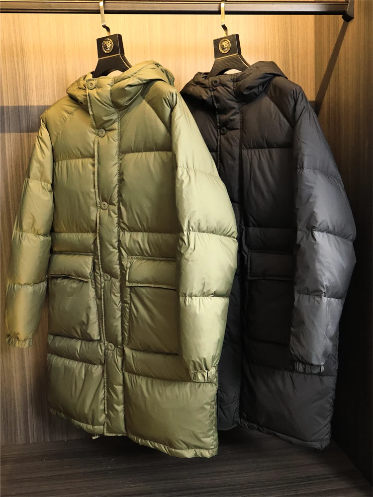 

Заказ Испании! 700 Fill Power! Зимняя мужская длинная пуховая куртка Thiened 80, уличная модная городская молодежная куртка чистого цвета