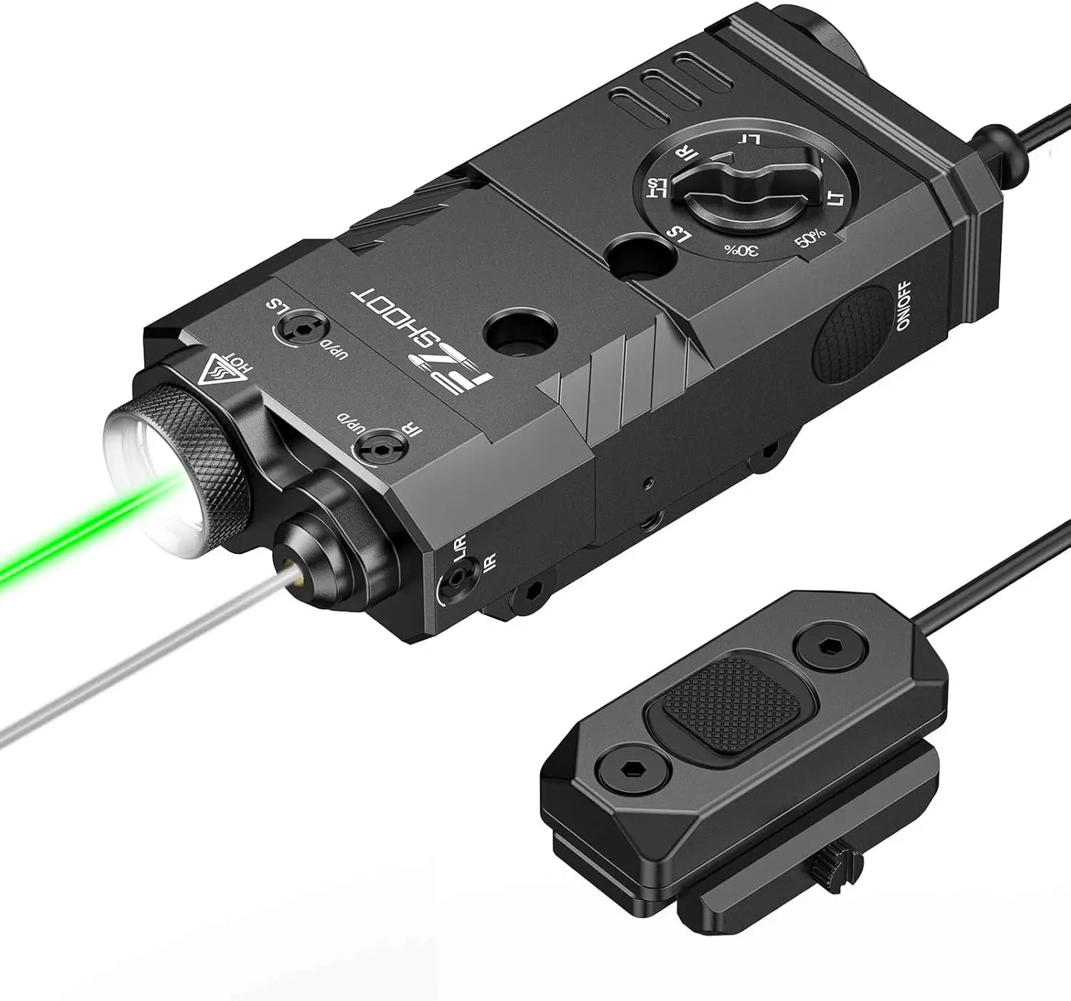 

1600 Lumens Rifle Light Laser IR 3-in-1 Combo, Rechargeable with Remote Switch, Aluminum Flashlight for Picatinny & M-Lok