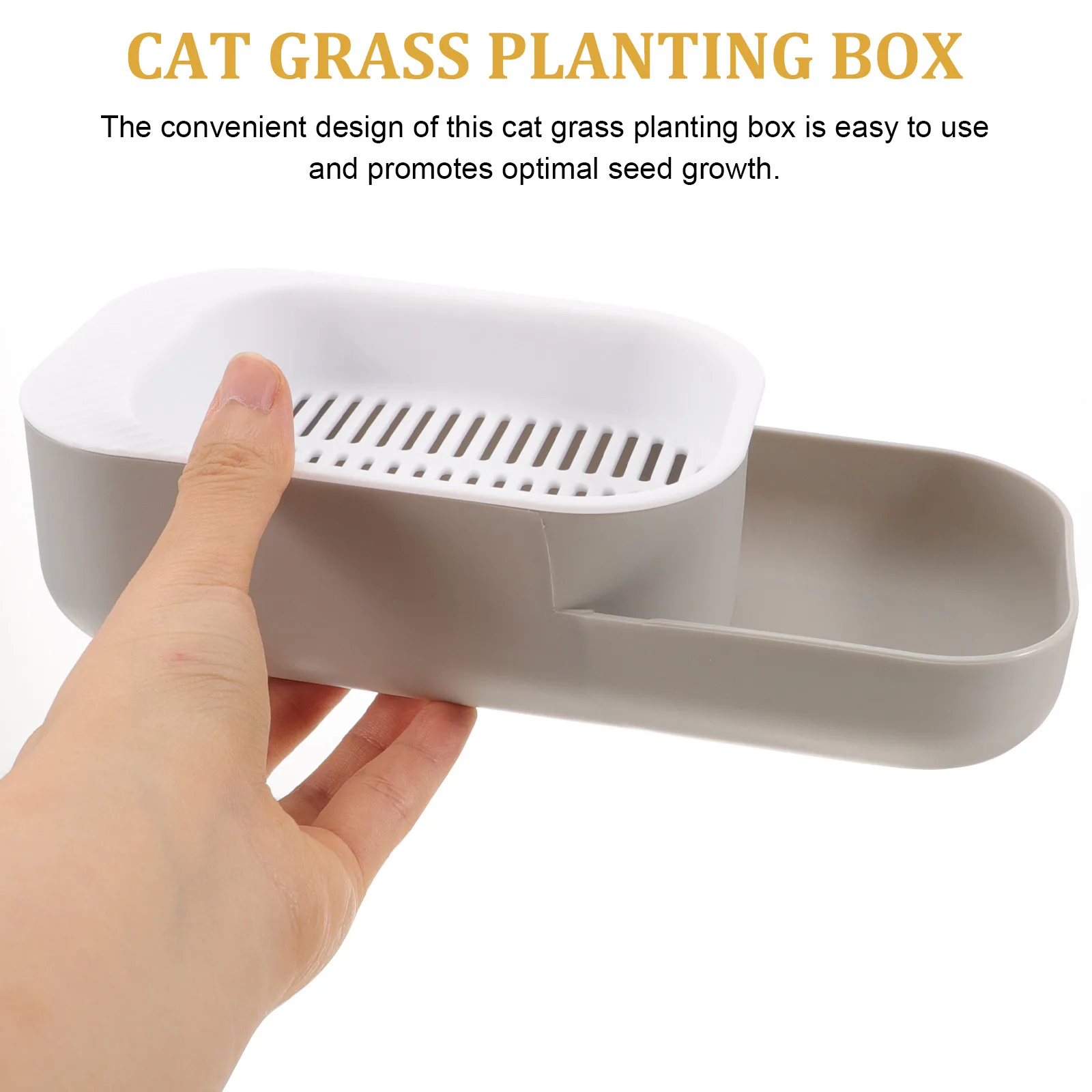 

Cat Grass Planter Hydroponic Catnip Box Indoor Plants Plastic Cats Shallow Grey High Budding Practical Design Soilless