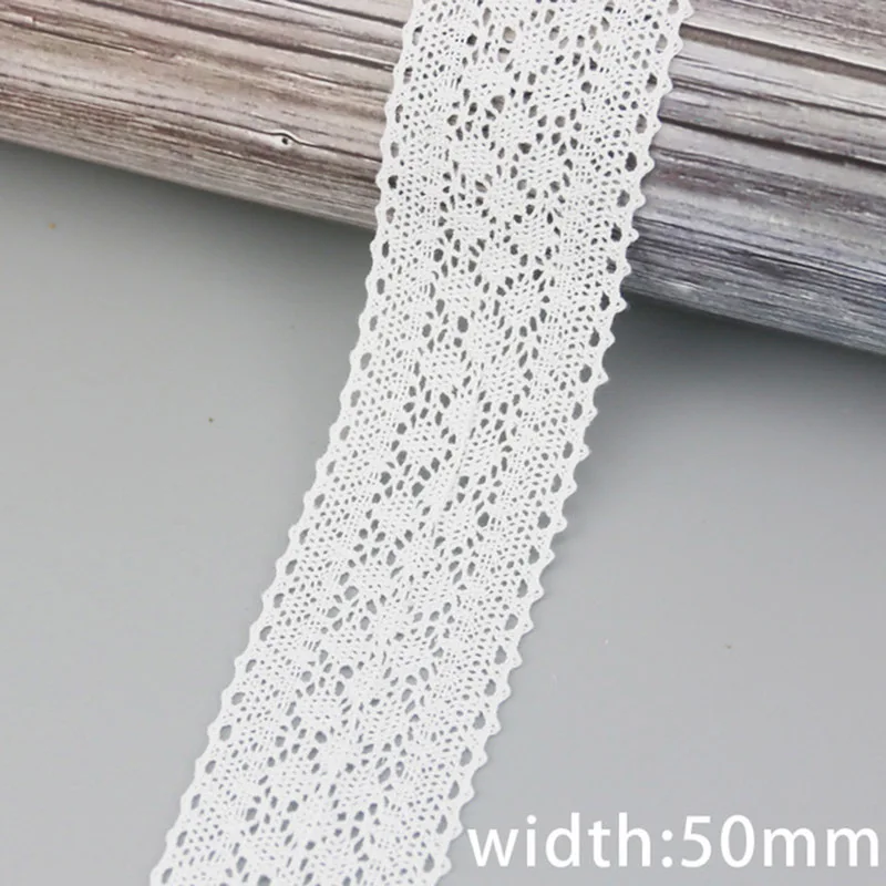 (5 meters/lot) 50mm White Silk Net Lace Fabric Ribbons Trim DIY Sewing Handmade Craft Materials